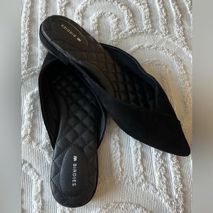 Birdies “The Swan” suede black slides
